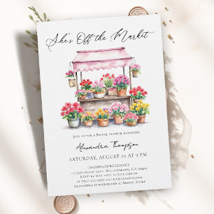 Invitación Puesto de Flores Fuera del Mercado Ducha Nupcial F