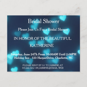 Invitación Puestos de confetti en el corazón azul falso