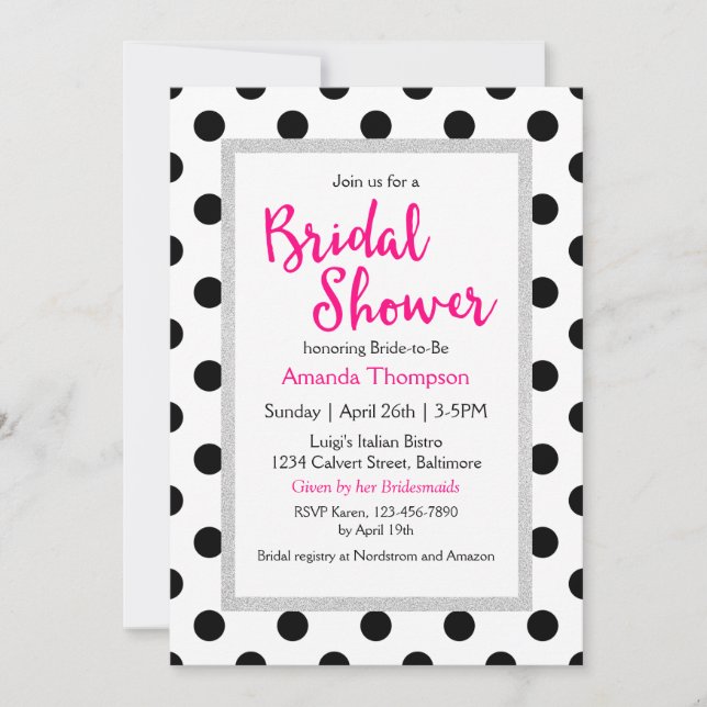 Invitación Puestos de Polka en Moda Girona y duchas de novias (Anverso)