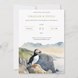 Invitación Puffin Watercolor Invitation