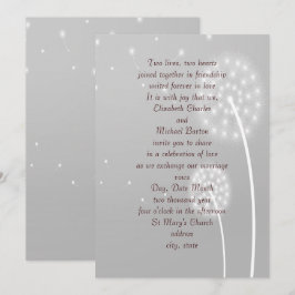 Invitación Puffs de Diente de León, Gris, Elegante, Invitació