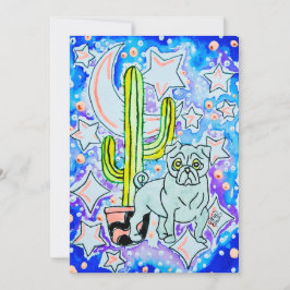 Invitación Pug & Cactus