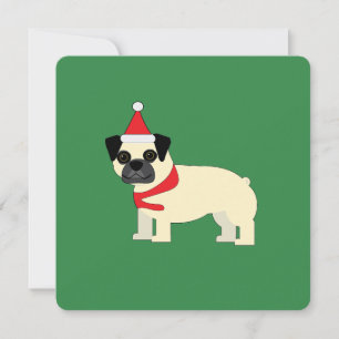 Invitación Pug de Santa