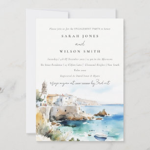 Invitación Puglia, Italia Paisaje Acuarela Compromiso