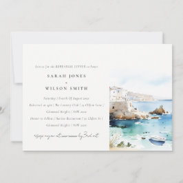 Invitación Puglia Italy Watercolor Landscape Rehearsal Dinner