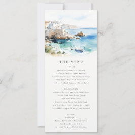 Invitación Puglia, Italy Watercolor Landscape Wedding Menu