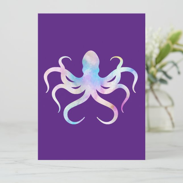 Invitación Pulpito de Acuarela (Anverso de pie)