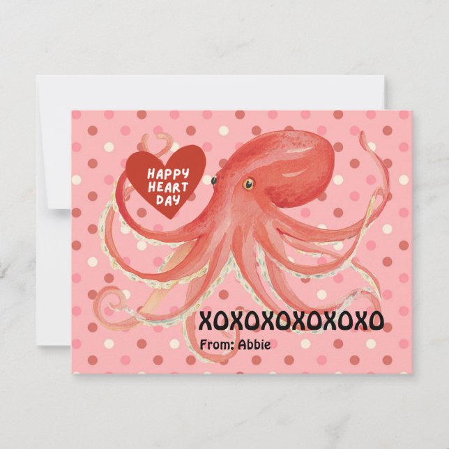 Invitación Pulpo con corazón San Valentín (Anverso)