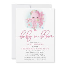 Pulpo Lindo Rosa Bebé En Flor Baby Shower