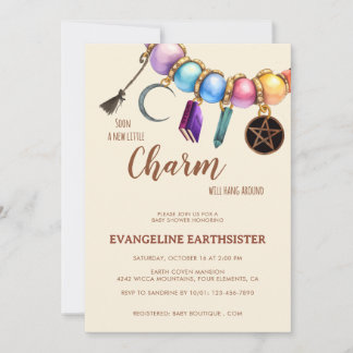 Invitación Pulsera de encanto de acuarela Pagan Babyshower