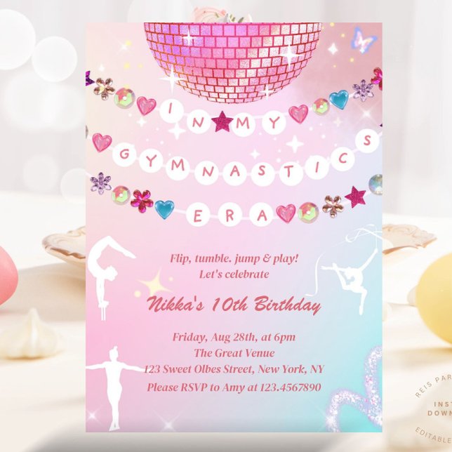 Invitación Pulsera de la Amistad En Mi Era de Gimnasia (Subido por el creador)