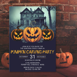 Invitación Pumkin Carving Party Fun Halloween
