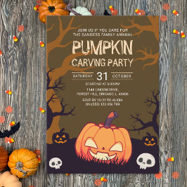 Invitación Pumkin Carving Party Halloween