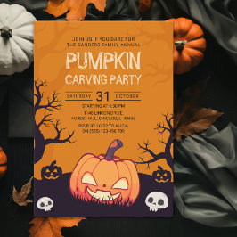 Invitación Pumkin Carving Party Halloween