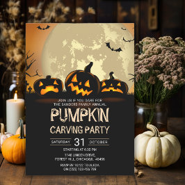Invitación Pumkin Carving Party Halloween