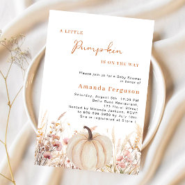 Invitación Pumkin en el camino de las flores silvestres beige