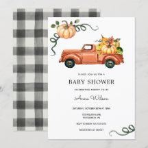 Pumpkin Autumn Truck Baby Shower