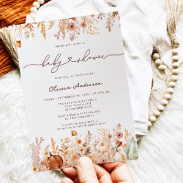 Invitación Pumpkin Autumn Wildflowers Baby Shower