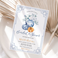 Pumpkin Chinoiserie Floral blanca Jar Bridal Showe