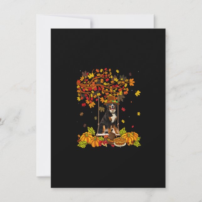 Invitación Pumpkin de arce de Acción de Gracias Perro de Mont (Anverso)
