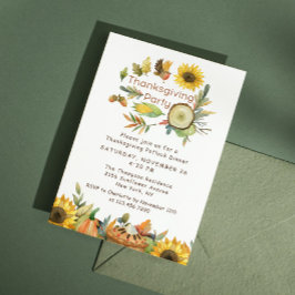 Invitación Pumpkin de la cena de la comida del día de Acción