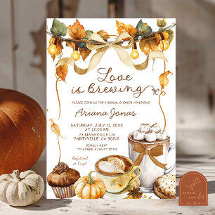 Invitación Pumpkin Latte Coquette Amor preparando la ducha nu