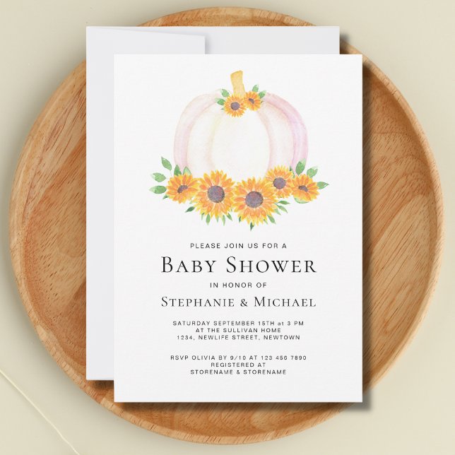Invitación Pumpkin Parejas Botánicas Baby Shower (Subido por el creador)