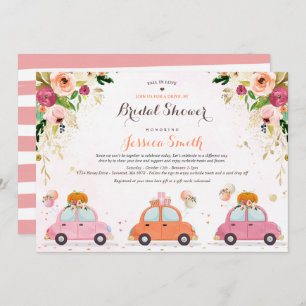 Invitación Pumpkin Rubor Rosado Y Oro Con Ducha Bridal