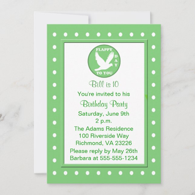 Invitación Pun Gracioso Niño Volando Fiesta de Cumpleaños de  (Anverso)