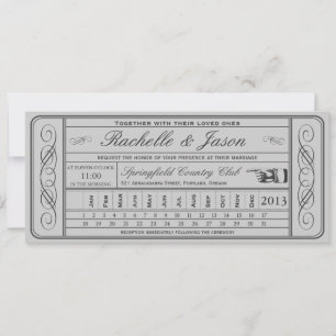 Invitación Punchout de la entrada II de la boda vendida