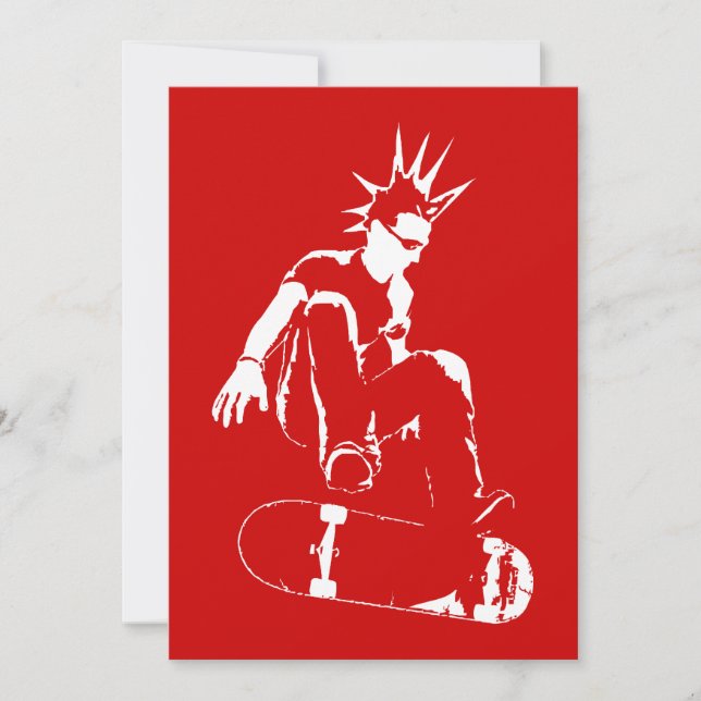 Invitación punk de patinaje (Anverso)