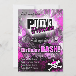 Invitación Punk Princess Birthday Bash