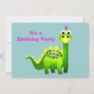 Invitación Punk verde Dino