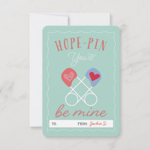 Invitación Punny Hope Pin, serás mi clase Valentine