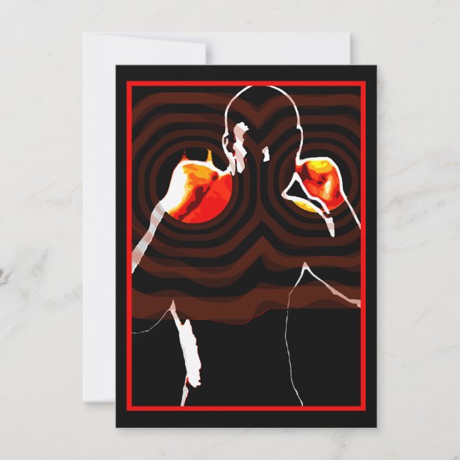Invitación puños del boxeo del fuego (Anverso)