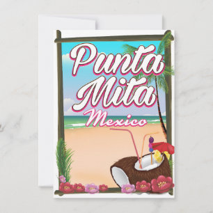 Invitación Punta Mita, cartel de viaje a la playa en México