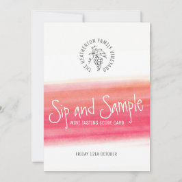 Invitación Puntaje de degustación de vino tinto
