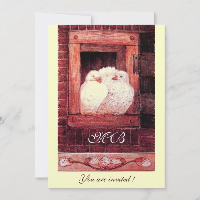 Invitación PUNTAS BLANCAS EN LA VENTANA, monogramo metálico d (Anverso)