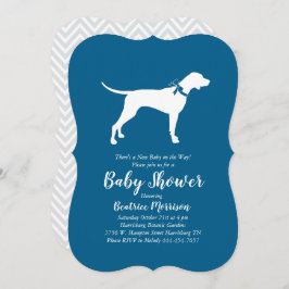 Invitación Puntero Perro Baby Shower Boy Azul