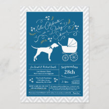 Puntero Perro Baby Shower Boy Azul