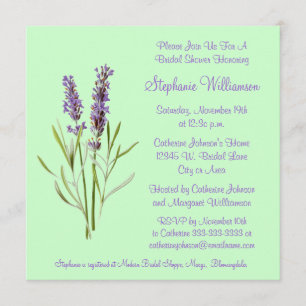 Invitación Puntilla bonita de la hierba de la lavanda en
