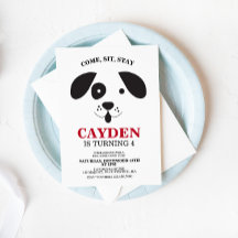 Punto blanco y negro de perro Cumpleaños