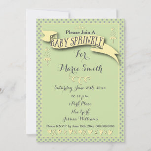 Invitación Punto de polka con brote de bebé