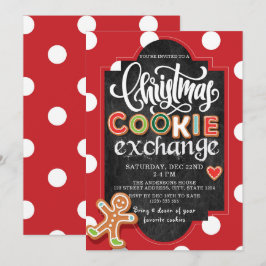 Invitación Punto de Polka Rojo Fiesta de intercambio de cooki