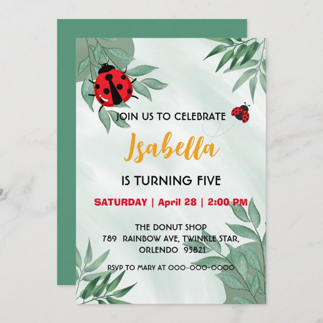 Invitación Punto de polka rojo lindo jungla de lisonjas cumpl (Anverso / Reverso)