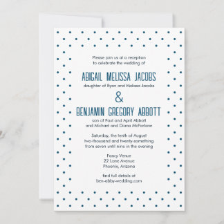 Invitación Puntos azules y blancos con 2 conjuntos de padres 
