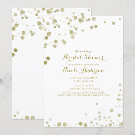 Invitación Puntos de acuarela dorada Regadera de novia modern