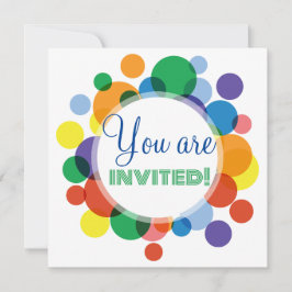 Invitación Puntos de Arcoíris Personalizados 