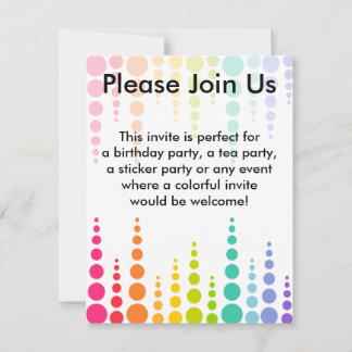 Invitación Puntos de burbuja arcoiris