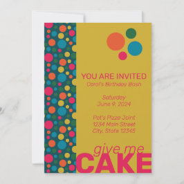 Invitación Puntos de círculo geométricos verdes y amarillos